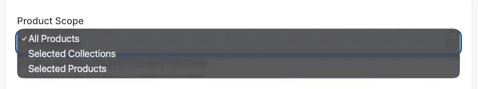 Product Scope section in Syncor Alt's Bulk Alt Text Generation Task creation page.