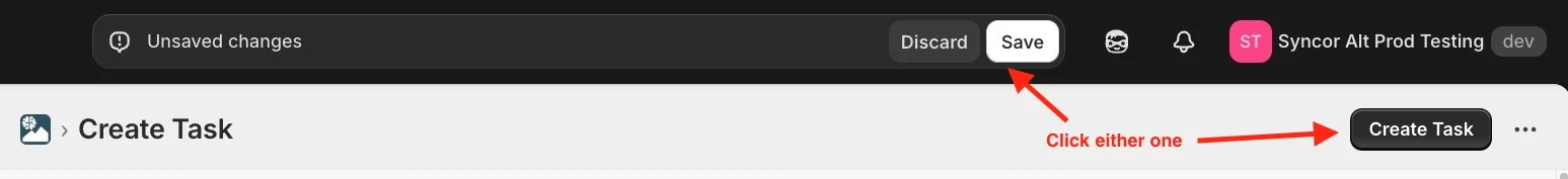 Save Task button in Syncor Alt's Bulk Alt Text Generation Task creation page.